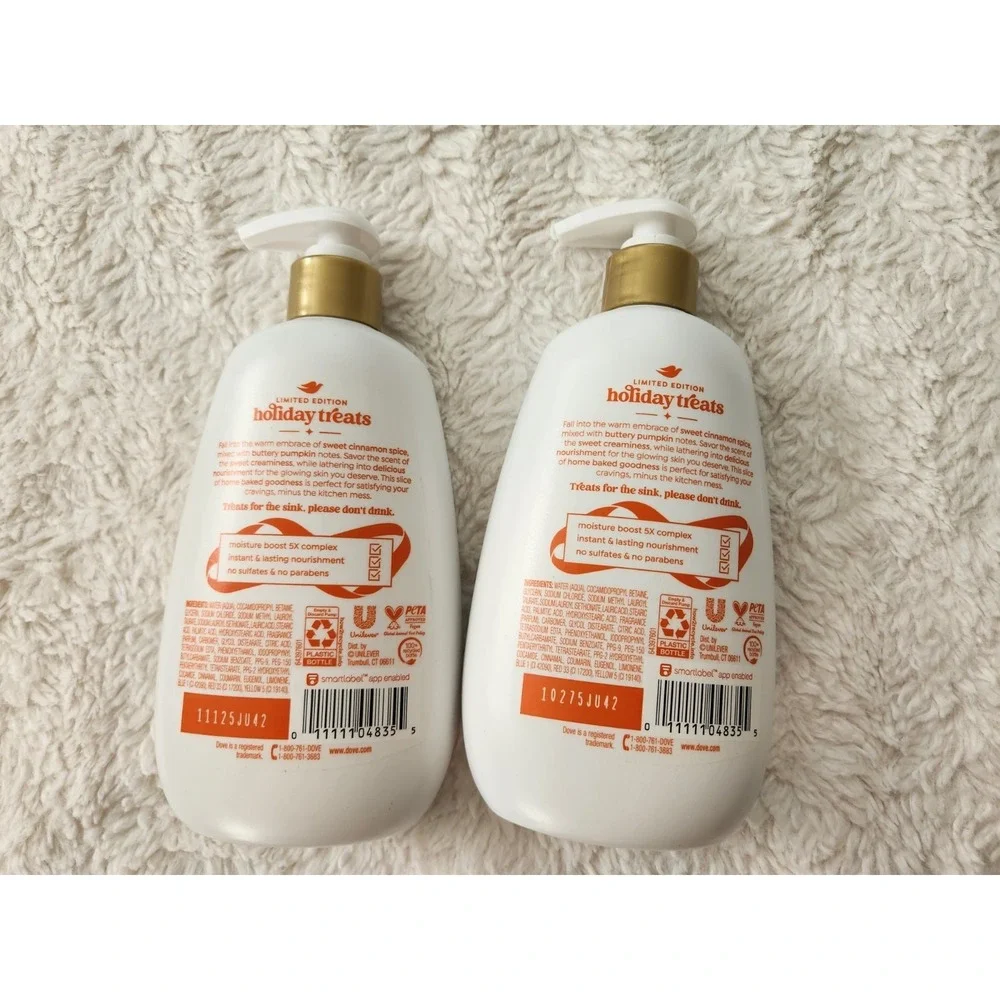 Dove Liquid Hand Wash Cinnamon Pumpkin Pie Limited Edition 12 oz Lot of 2